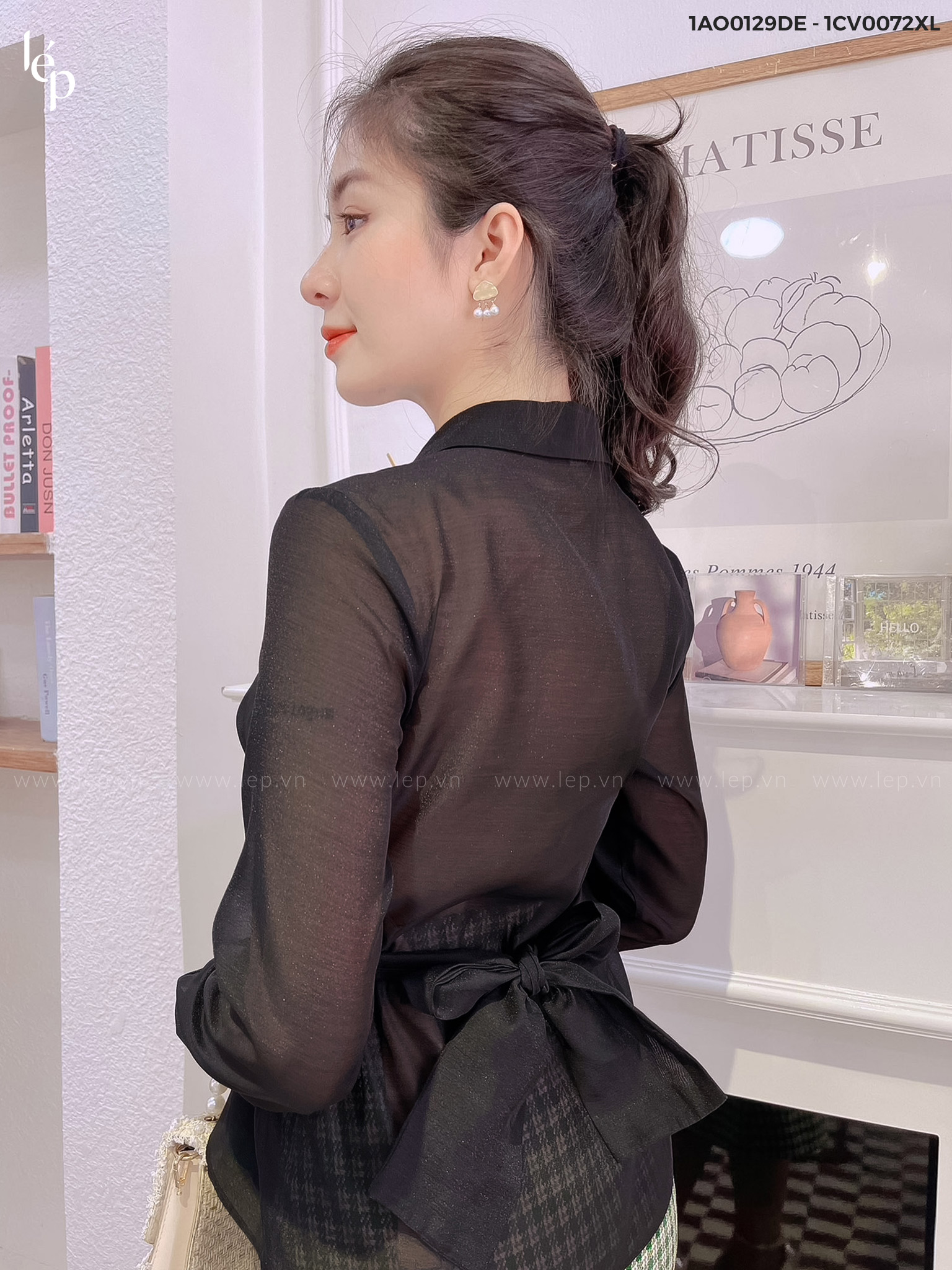 Áo sơ mi nữ wrap tơ nến 1AO0129DE Lep'