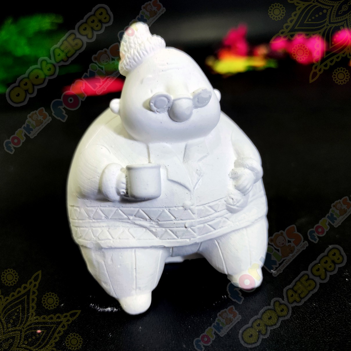 Color statues choose OLD MAN & CUTE OLD LADY size M, high -class plaster statues, statues