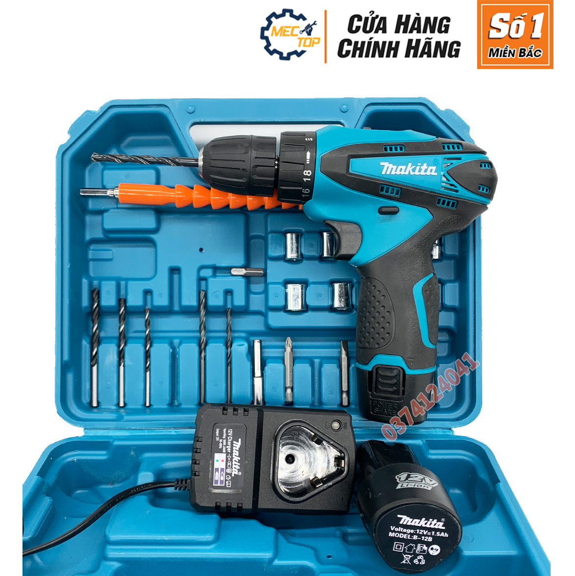 Máy Khoan Pin Makita, Máy Khoan Giá Rẻ TPHCM, Bộ Máy Khoan Makita 12V Pin Sạc Kèm Nhiều Đầu Vặn - Bắt Ốc - Sửa Nhà - Khoan - Bảo Hành 12 Tháng Toàn Quốc