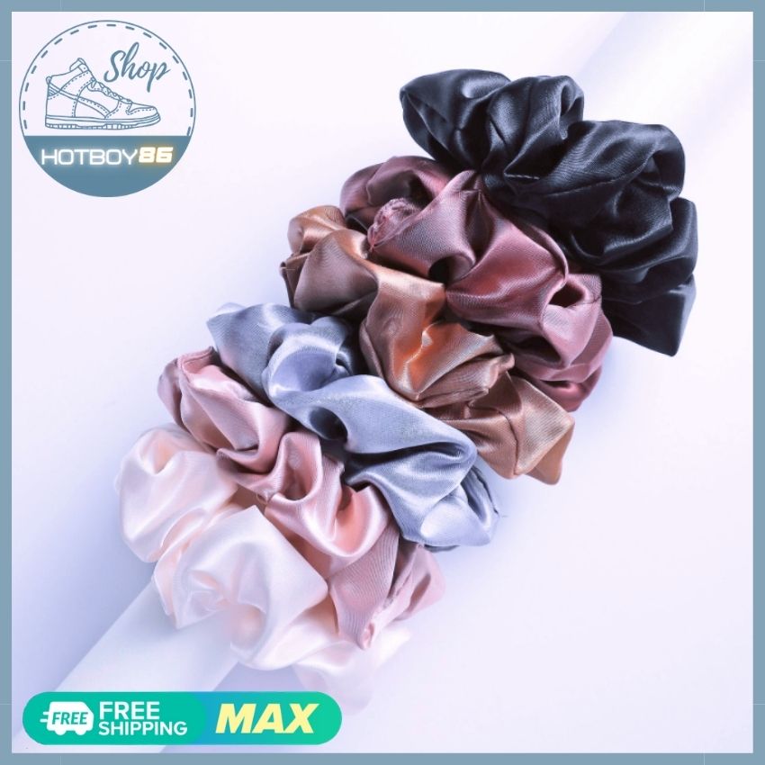 Buộc tóc Scrunchies ,dây cột tóc vải phi bóng siêu dễ thương, dây cột tóc lưới phi bóng thời trang 8 màu - CTPB01 - Hotboy 86