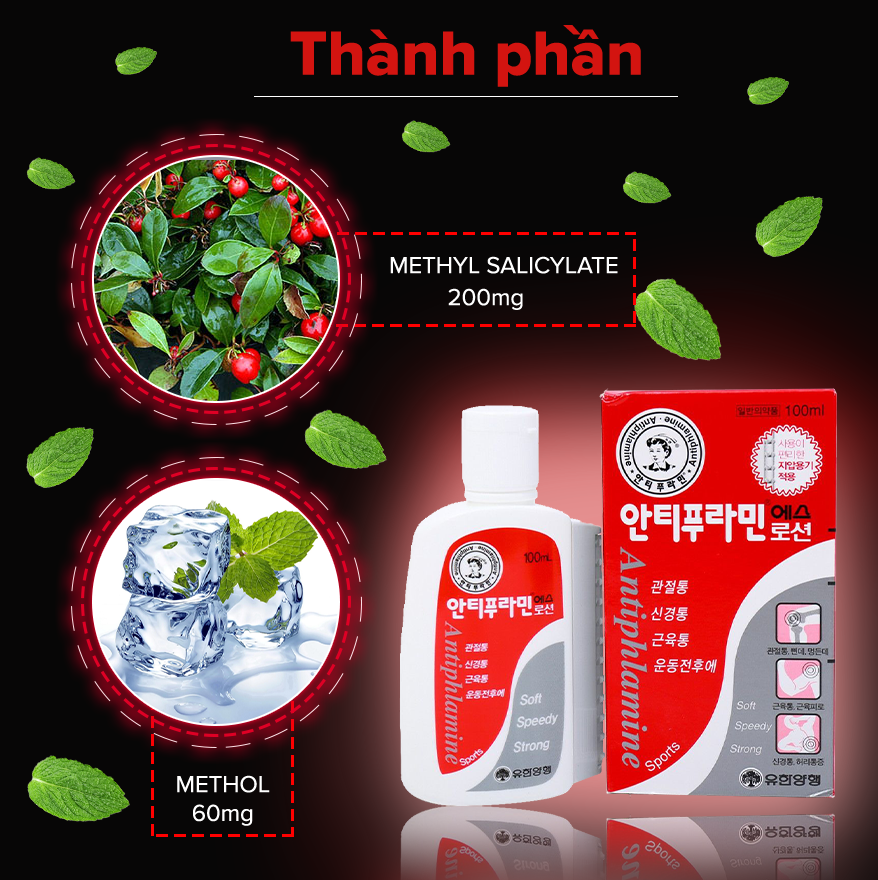 Dầu nóng xoa bóp Antiphlamine Hàn Quốc 100ml