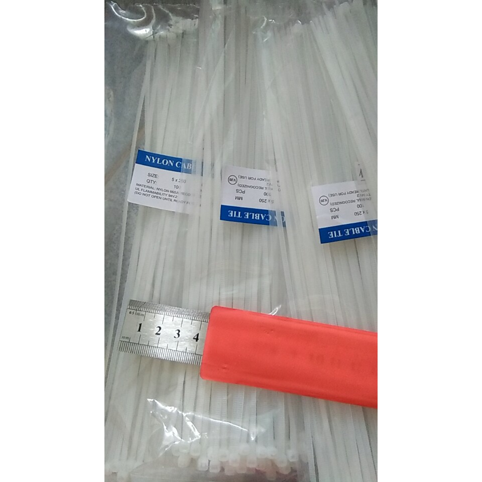 Dây rút trắng 250 mm bản lớn 5li