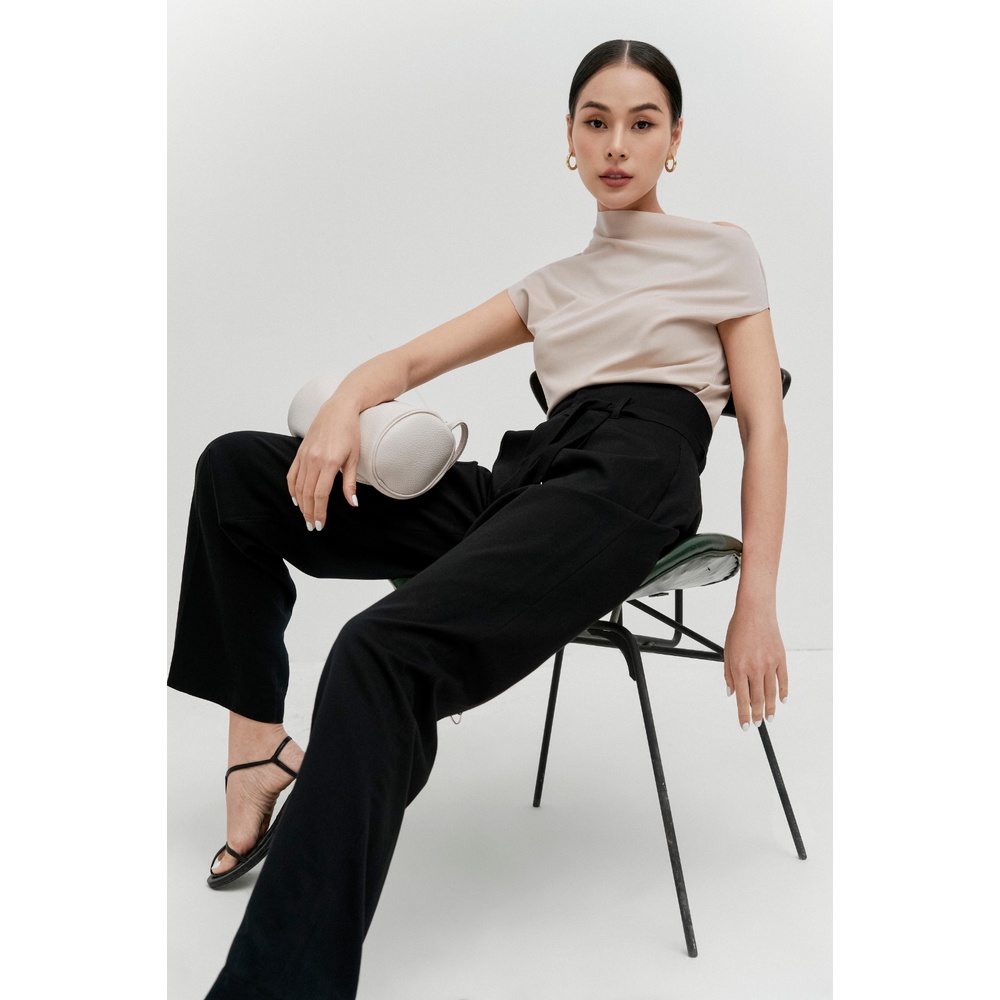 MARE - QUẦN SUÔNG CẠP CAO MÀU ĐEN EDIN TROUSER