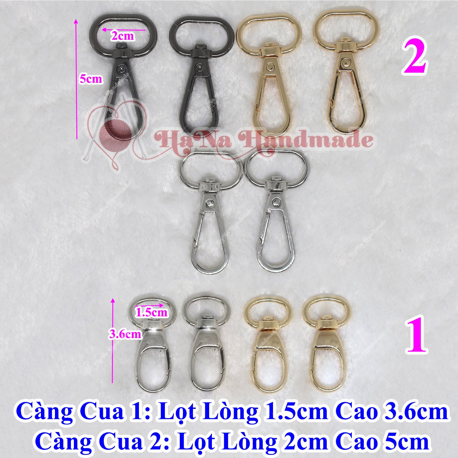 càng cua 12k gắn túi xách