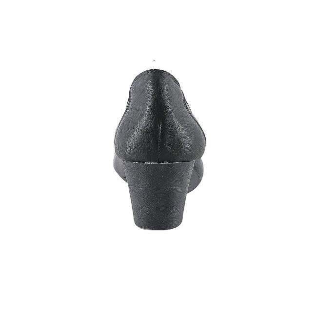 Giày nữ da bò 5 phân màu đen HL7942