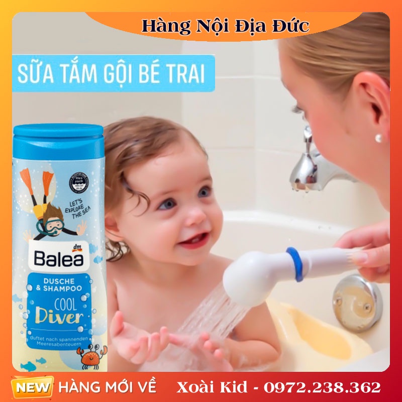 Sữa tắm gội Balea cho bé trai và bé gái 300ml- Nội địa Đức Đủ Bill