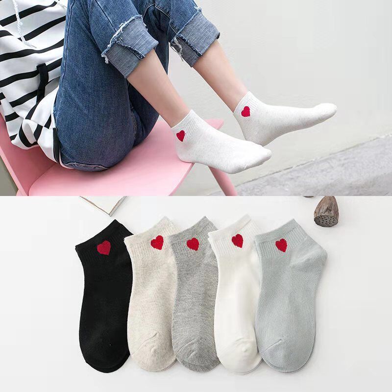 Combo 05 đôi tất trái tim Hàn Quốc
