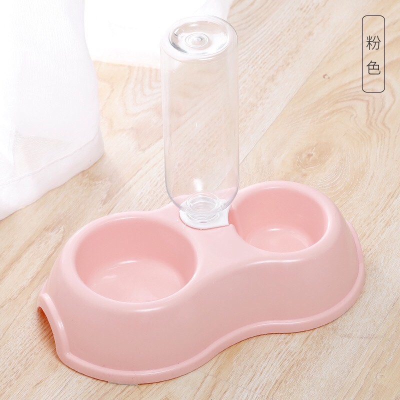 Bát ăn đôi kèm bình nước tự động cho chó mèo