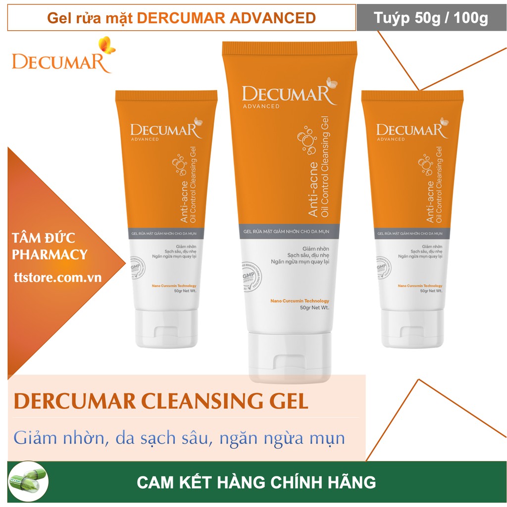 [HCM]DECUMAR CLEANSING GEL [Tuýp 50g / 100g] - Gel rửa mặt Decumar Advanced Cleanser sạch nhờn ngừa mụn
