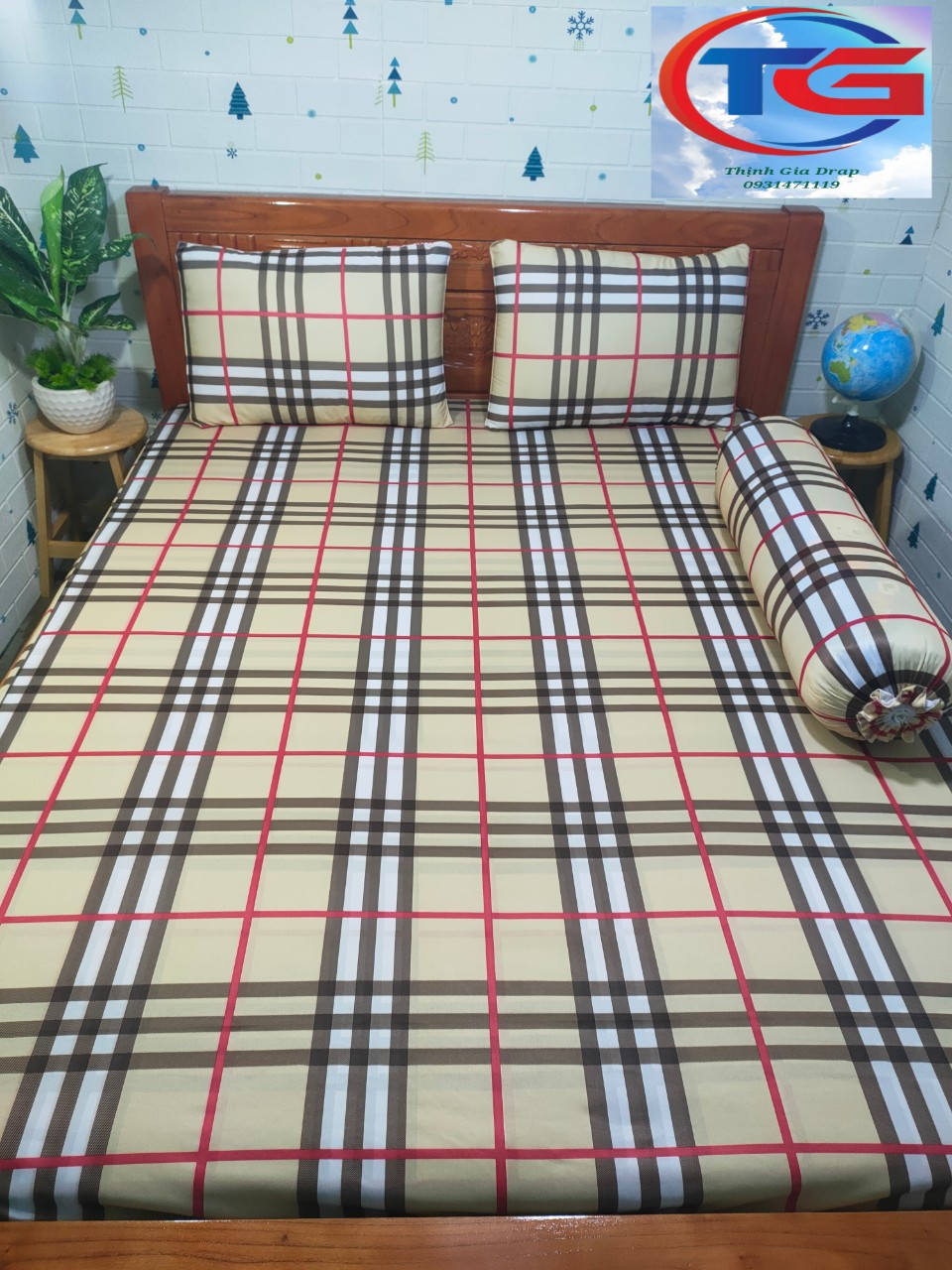 Bộ drap 4 món Thun Việt Nam(giao ngẫu nhiên màu gần giống mẫu)