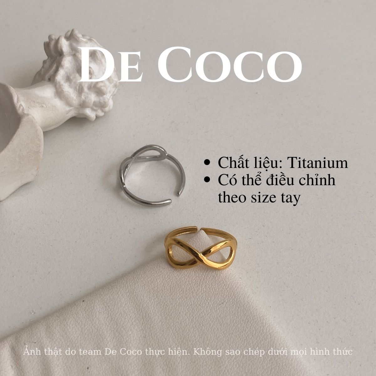 [KHÔNG ĐEN GỈ] Nhẫn nữ Infinity De Coco