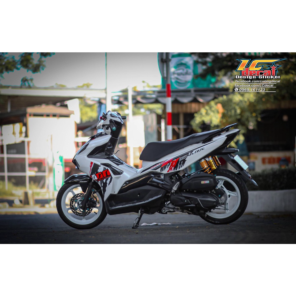 TEM RỜI mẫu ADN Special Edition đỏ đen dán Airblade AB trắng -
