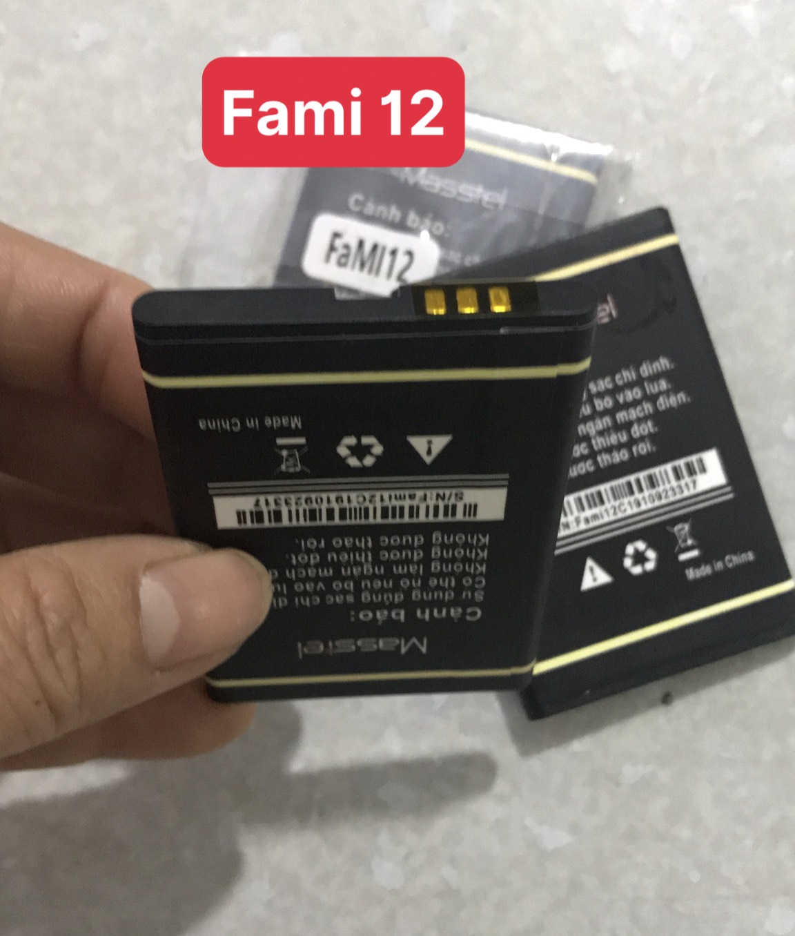 Pin Fami 12 Masstel / dung lượng 1000mAh / pin Fami 12 masstel dung lương 1400mAh