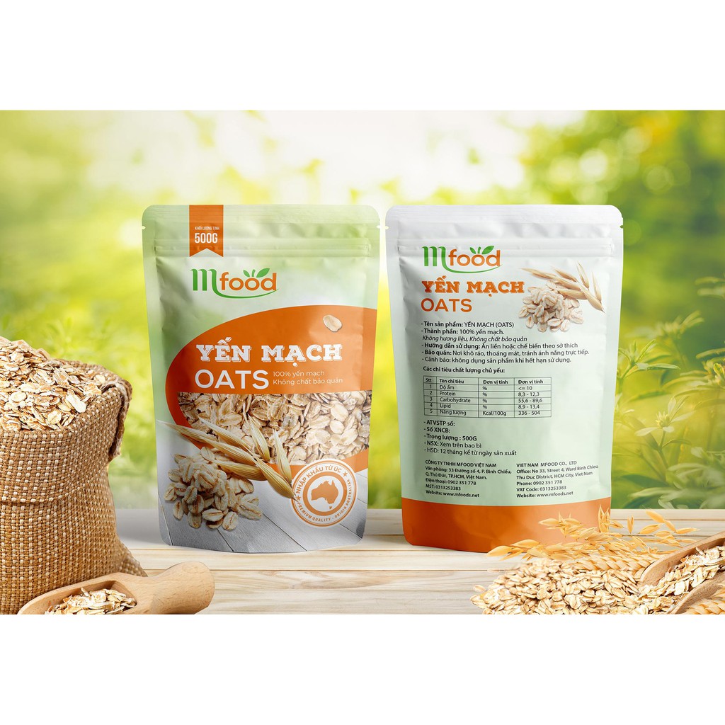 [HCM]Yến Mạch Nguyên Hạt Cán Mỏng Nhập Khẩu Úc 500g ( Cán Vỡ)