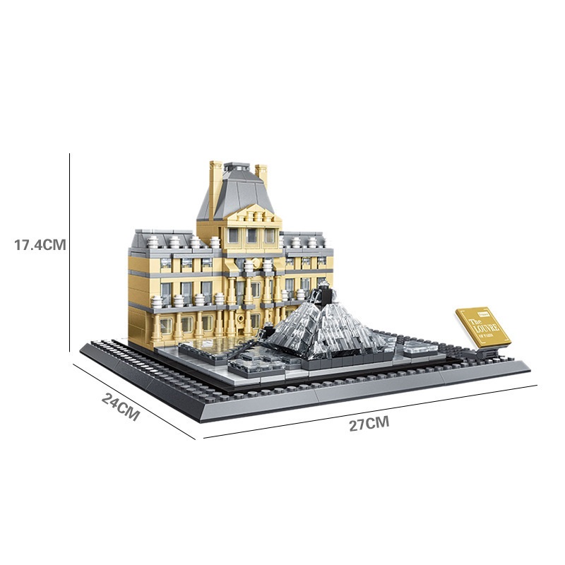 Bộ đồ chơi lắp ráp WANGE mô hình kiến trúc, kỳ quan thế giới Bảo Tàng Louvre Pháp