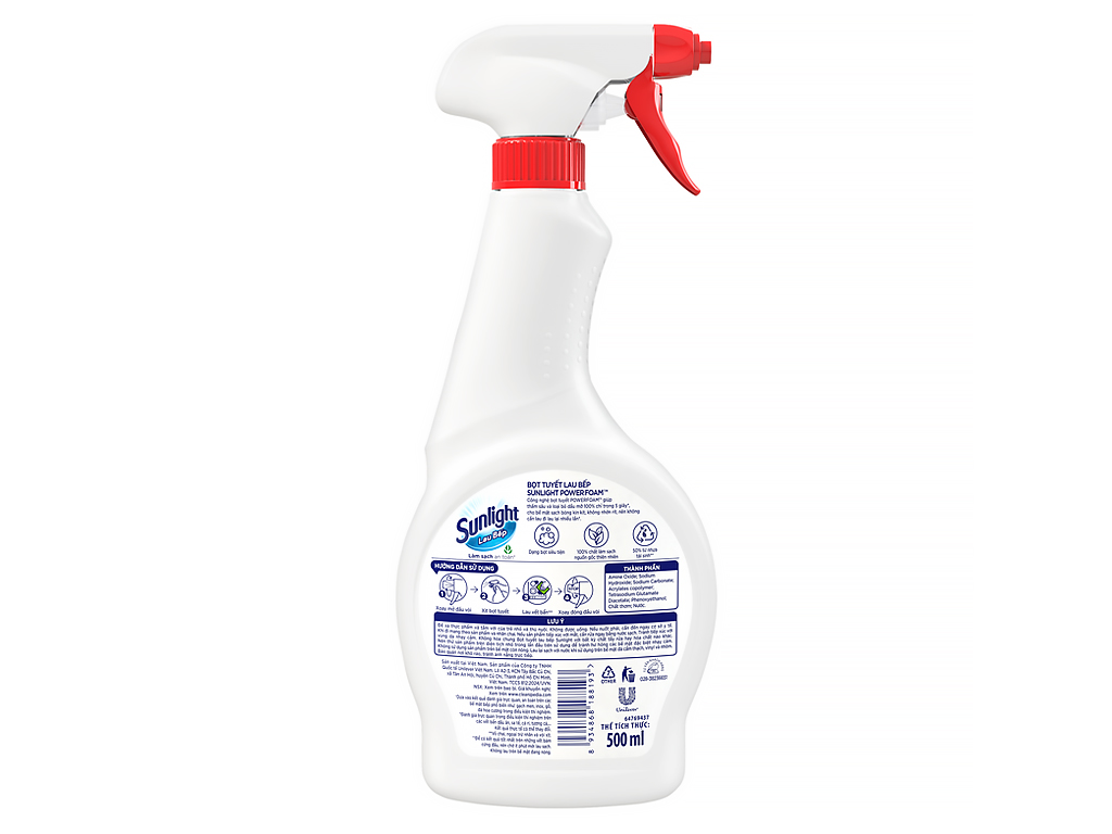 Xịt lau bếp Sunlight bọt tuyết chai 500ml