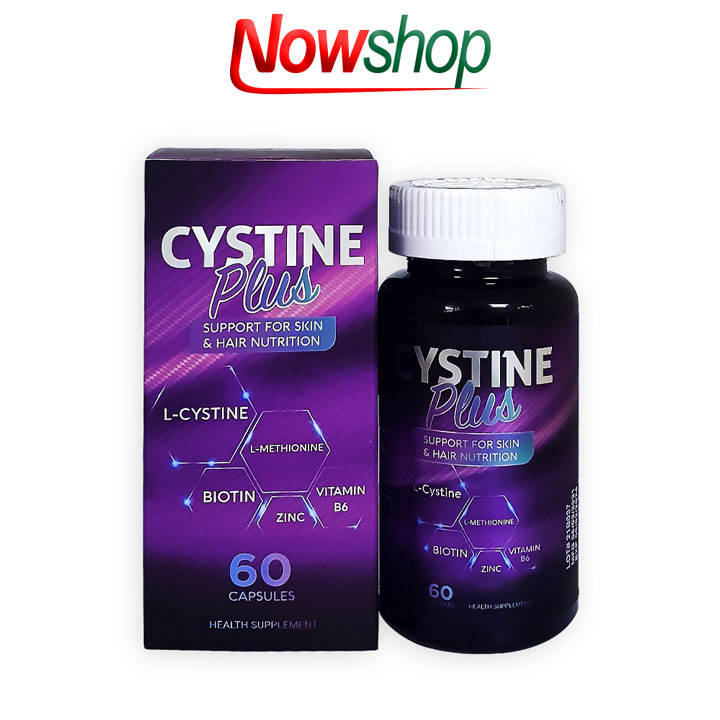 Viên uống đẹp da dưỡng tóc Cystine Plus USA giúp giảm bã nhờn và sạm nám cung cấp dưỡng chất giúp ngăn ngừa gãy và rụng tóc