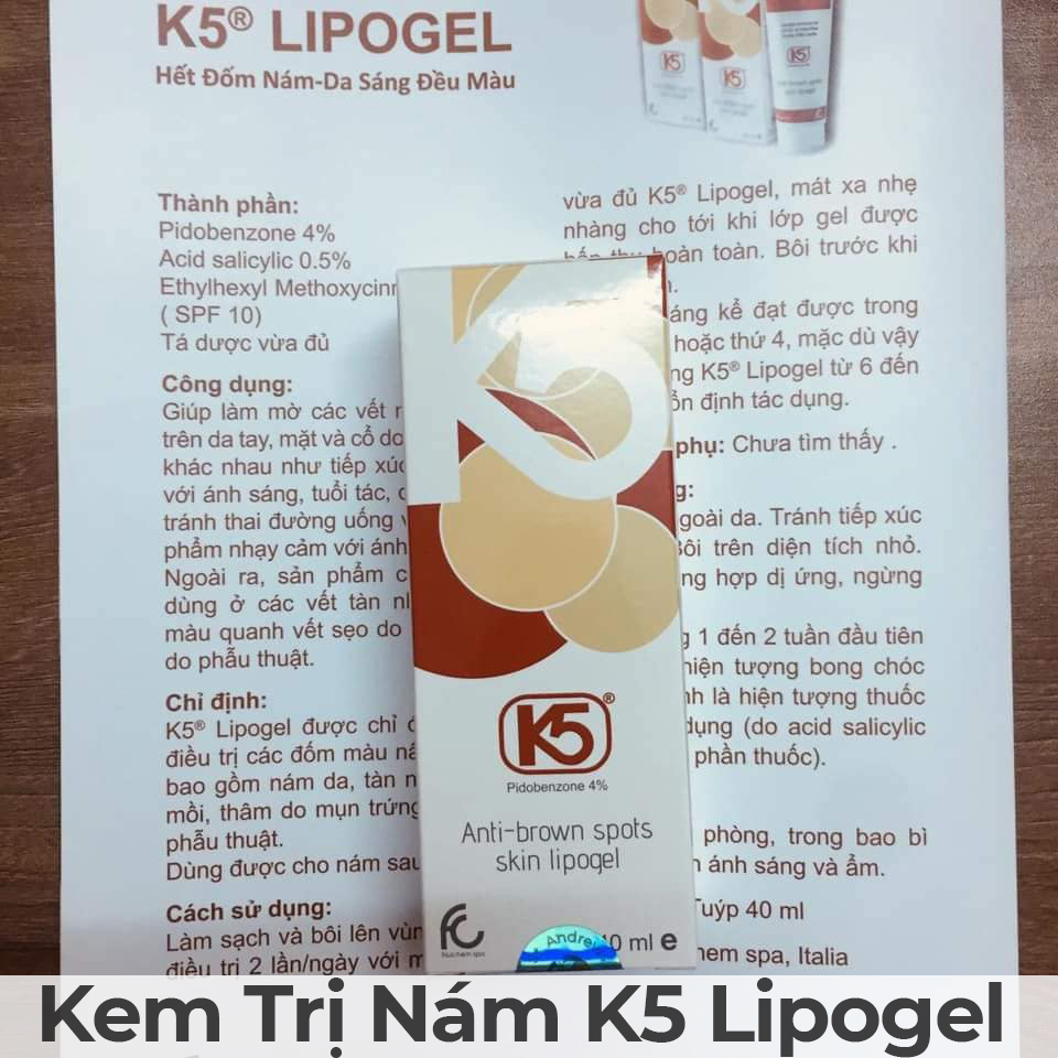 HÀNG NHẬP KHẨU - Kem Giảm Nám K5 Lipogel/K5 Cryolaser, Giảm Sạm, Tàn Nhang, Nám Mảng, Nám Chân Sâu, Nám Sau Sinh, Ngăn Tăng Sắc Tố Nám Sau Laser - Hoạt Chất Độc Quyền Pidobenzone - DuocmyphamDrAn