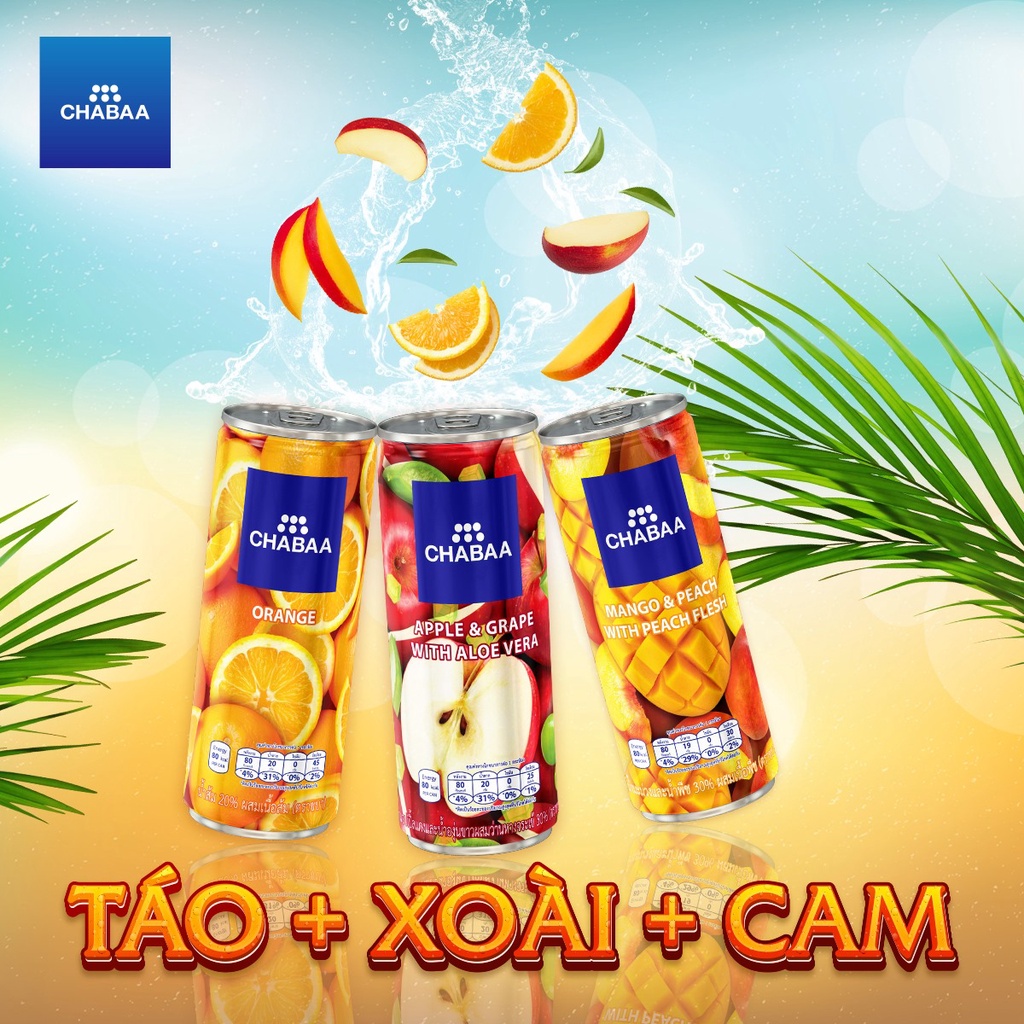 Nước trái cây Chabaa Thái Lan nhiều vị 230ml