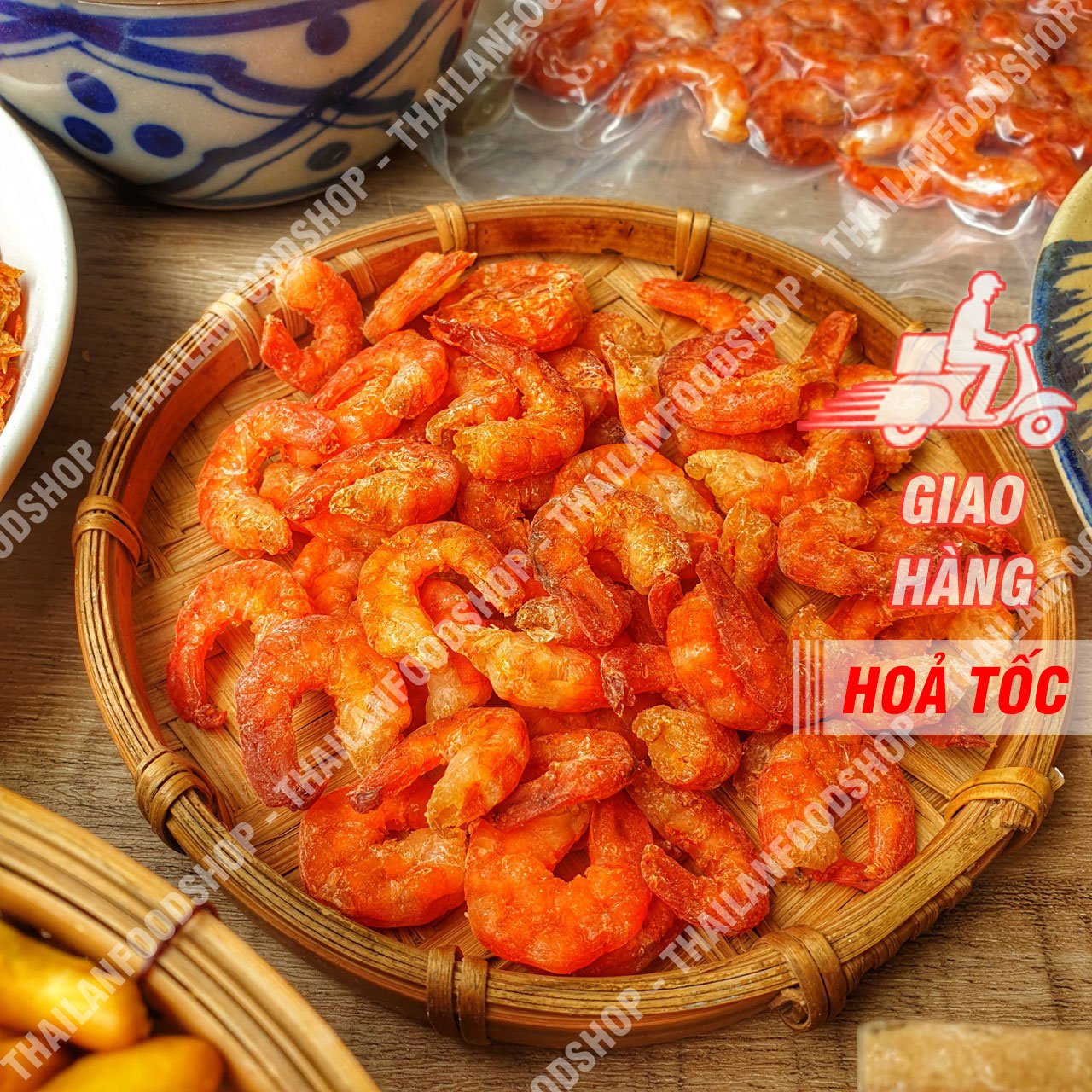 Tôm Biển Tươi Sấy Mộc Size To (Ăn Liền) Túi 100Gram (Hút Chân Không)