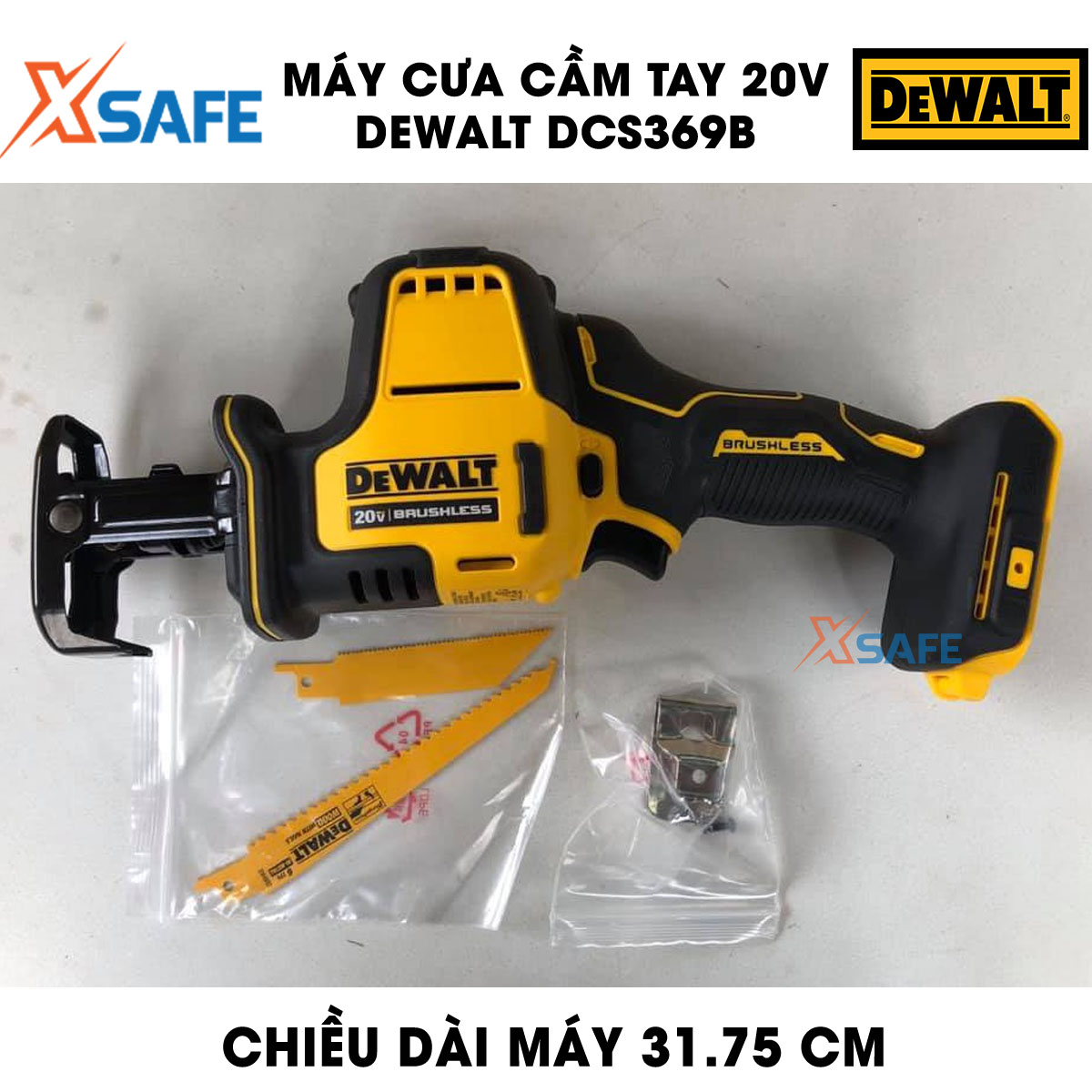 Sawing Machine Portable 20V Max DeWalt DCS369B code DCS369M1. Sawing Machine handheld battery DeWalt Động brushless motor, machine residential pittong wireless compact LED work lamp,-product genuine xsafe