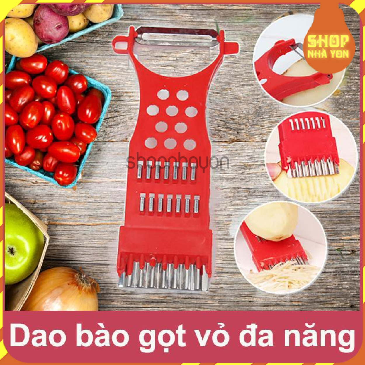 Dụng cụ bào, thái, cắt củ quả đa năng (bằng nhựa)