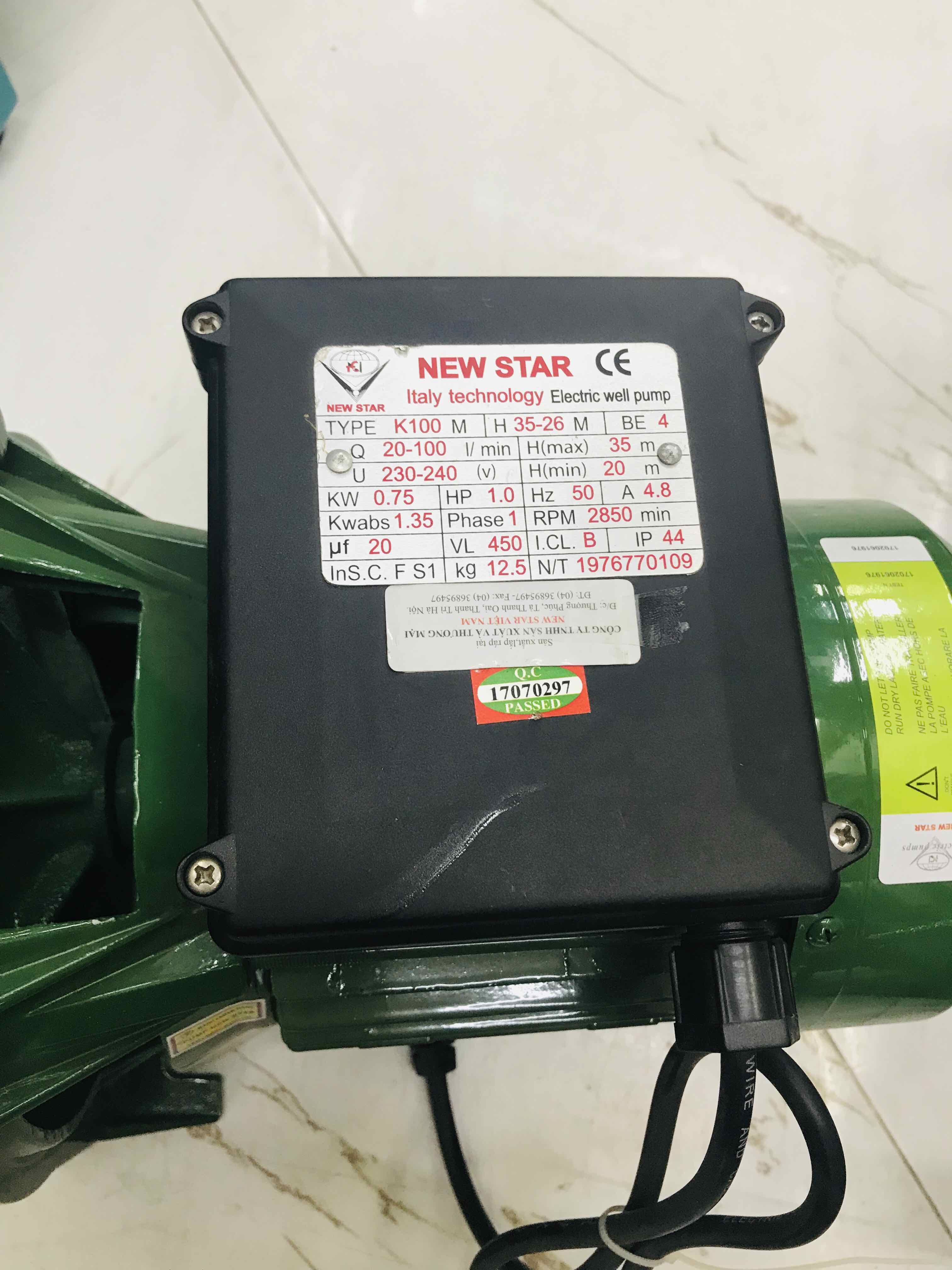 Máy bơm ly tâm Newstar 750w 1HP