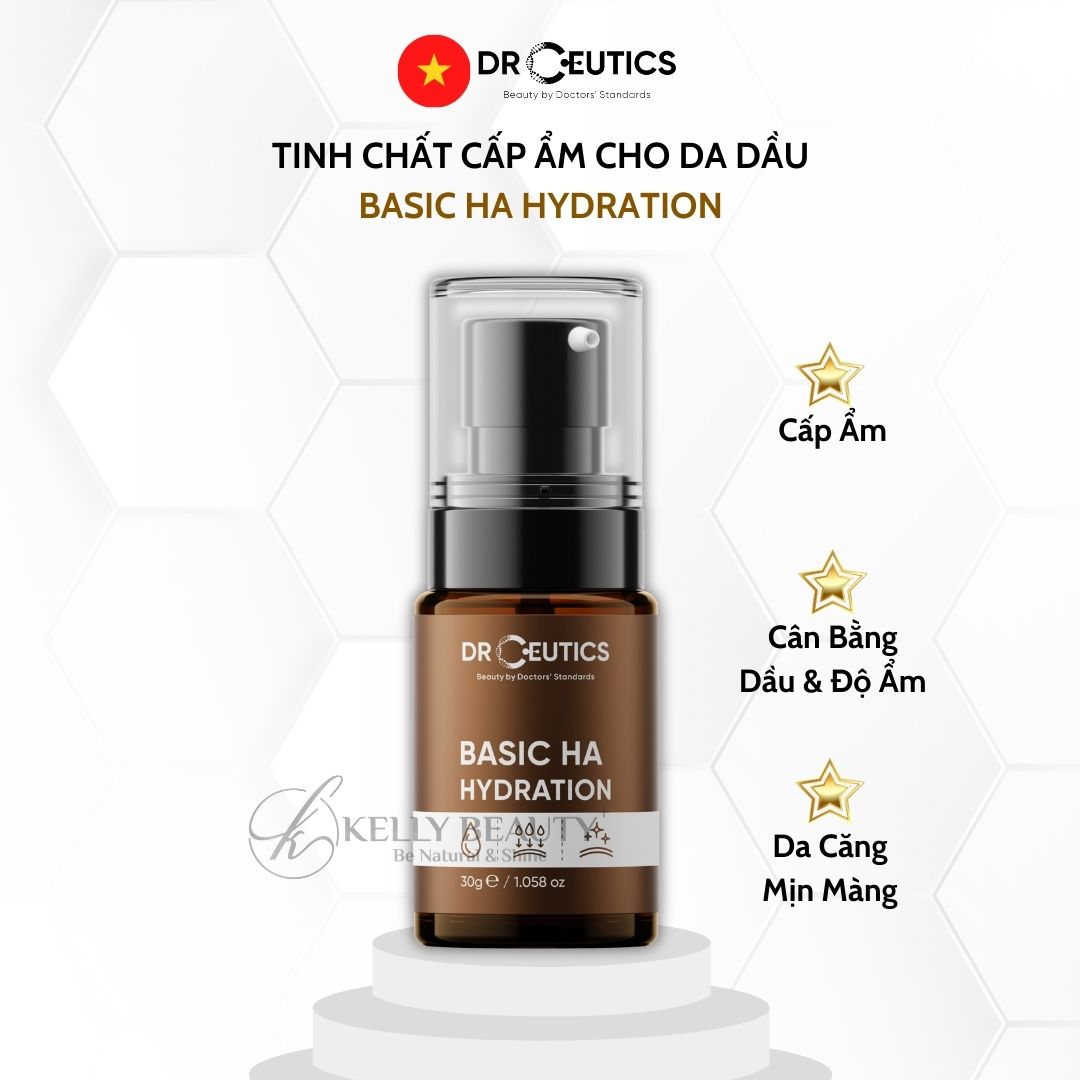 Tinh Chất Cấp Ẩm Cho Da Dầu Drceutics Basic HA Hydration | Kelly Beauty