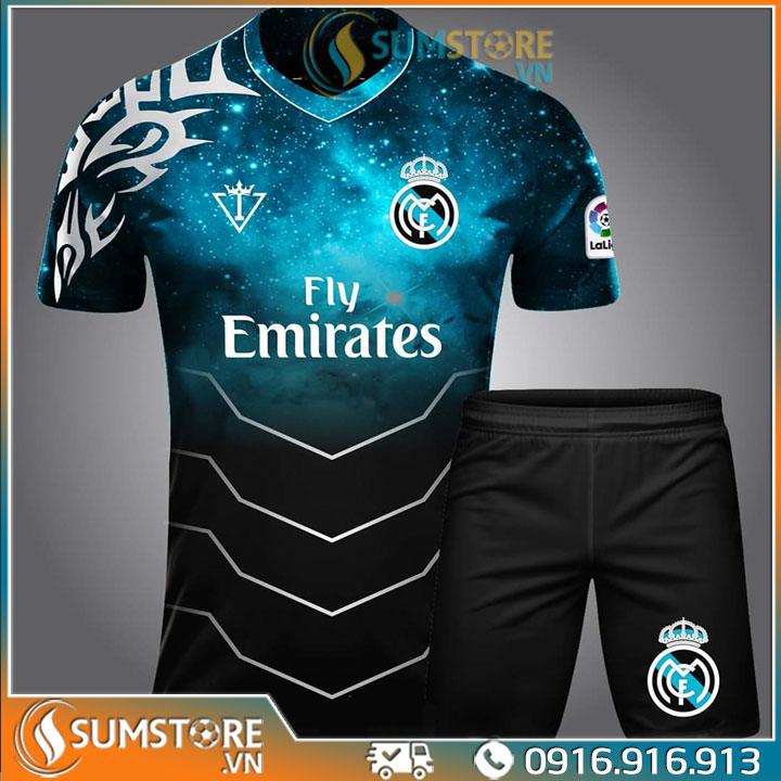 Áo Bóng Đá Độc Lạ Đẹp - Đồ Đá Banh CLB Re-al Galaxy S02 Cực Chất Vải Thun Lạnh Cao Cấp