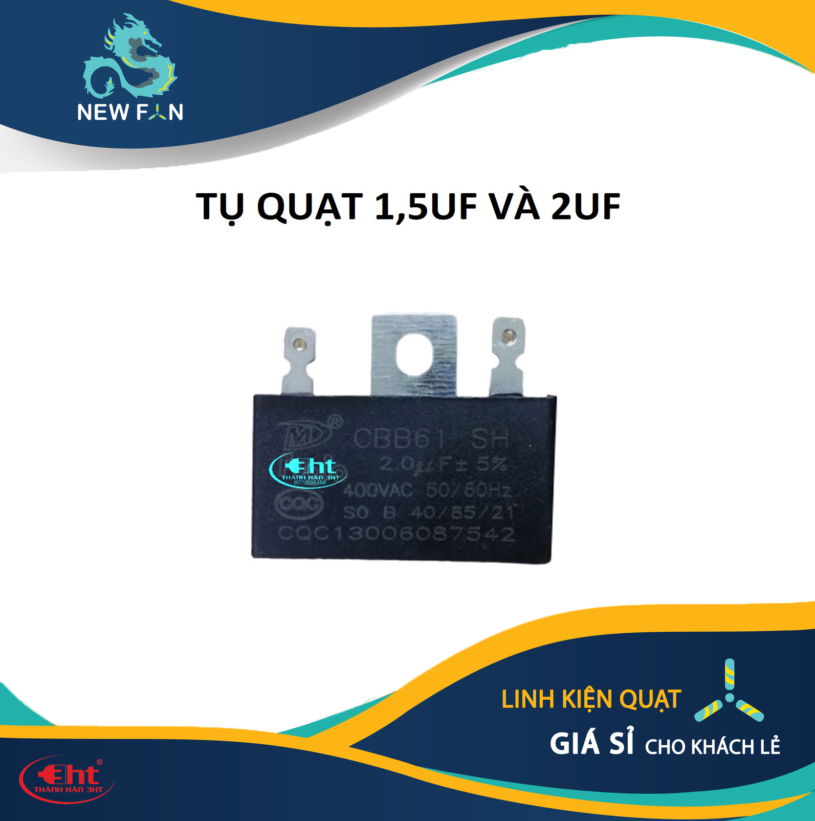 TỤ 1.5UF & 2UF CHO QUẠT