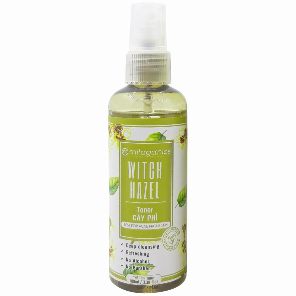 Toner Milaganics Witch Hazel Giảm Mụn Sạch Da Cây Phỉ 100ml