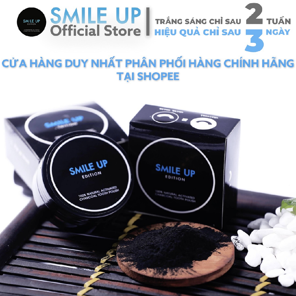 [HCM]Bột trắng răng than hoạt tính SMILE UP