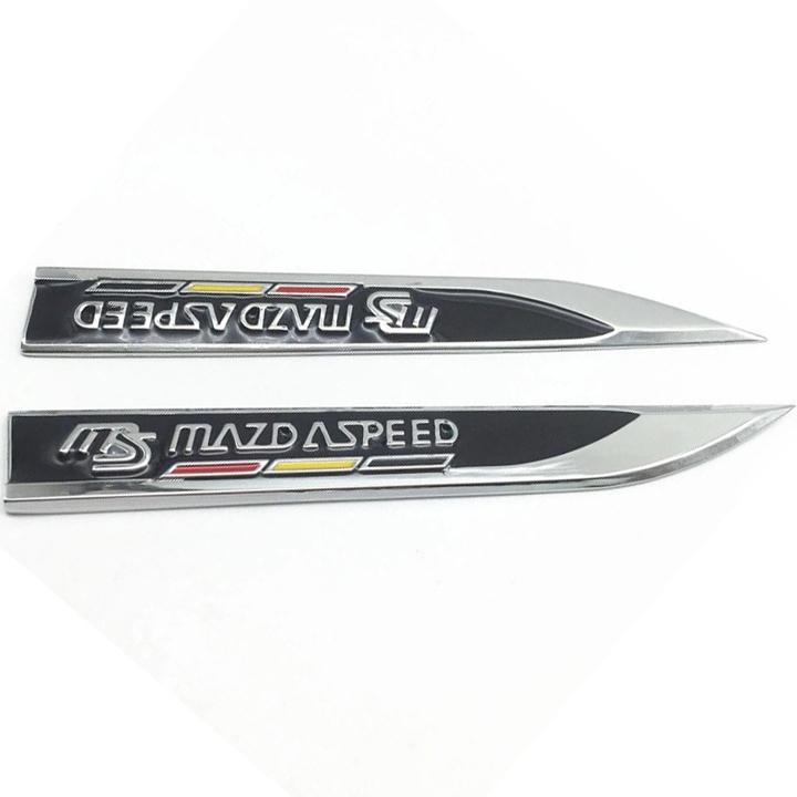 [HCM]Bộ 2 mang cá kim loại dán xe ô tô (mazda)