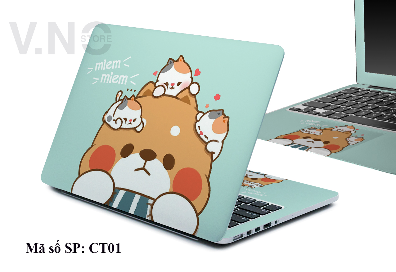 [HCM]Decal dán laptop V.NO SKIN - cute cute cho các dòng máy dell/acer/asus/lenovo/hp