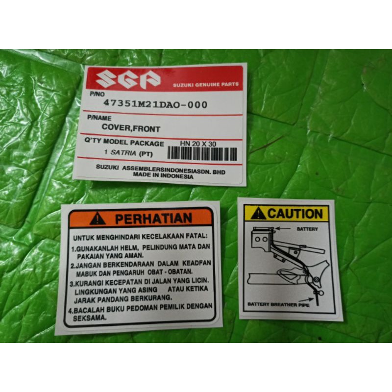 Bộ tem thông số Satria Indonesia hàng nhập Thái Lan