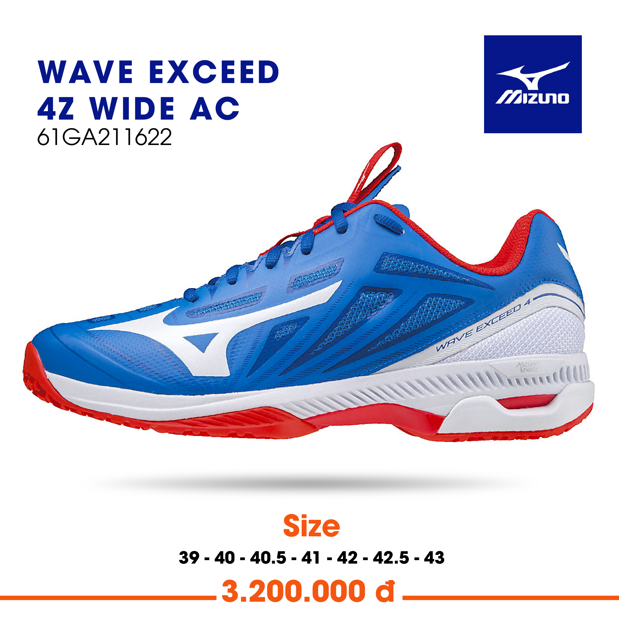 Giày tennis WAVE EXCEED 4ZWIDE AC MIZUNO