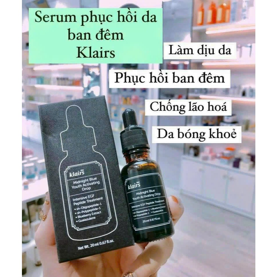 Tinh Chất Làm Dịu, Phục Hồi Da Klairs Midnight Blue Youth Activating Drop 20ml