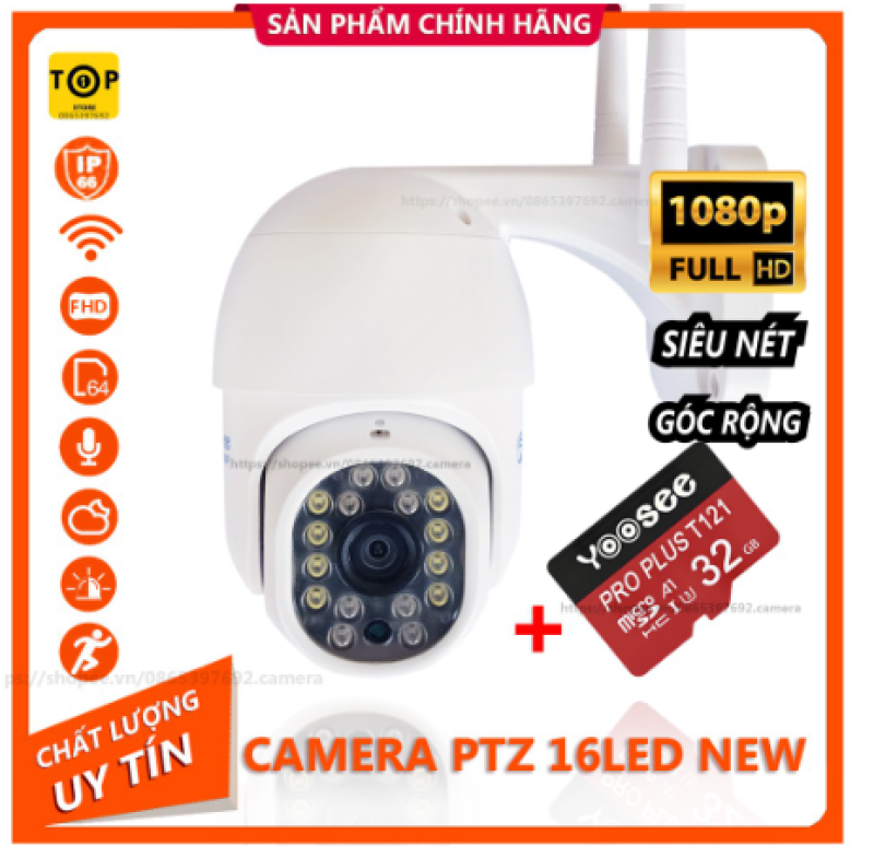 [Nhập ELJAN11 giảm 10%, tối đa 200k, đơn từ 99k]Camera Trong Nhà - Ngoài Trời YooSee PTZ Mini Xoay 360 - Đàm Thoại - Full HD Siêu Nét - Tặng Kèm Thẻ Nhớ