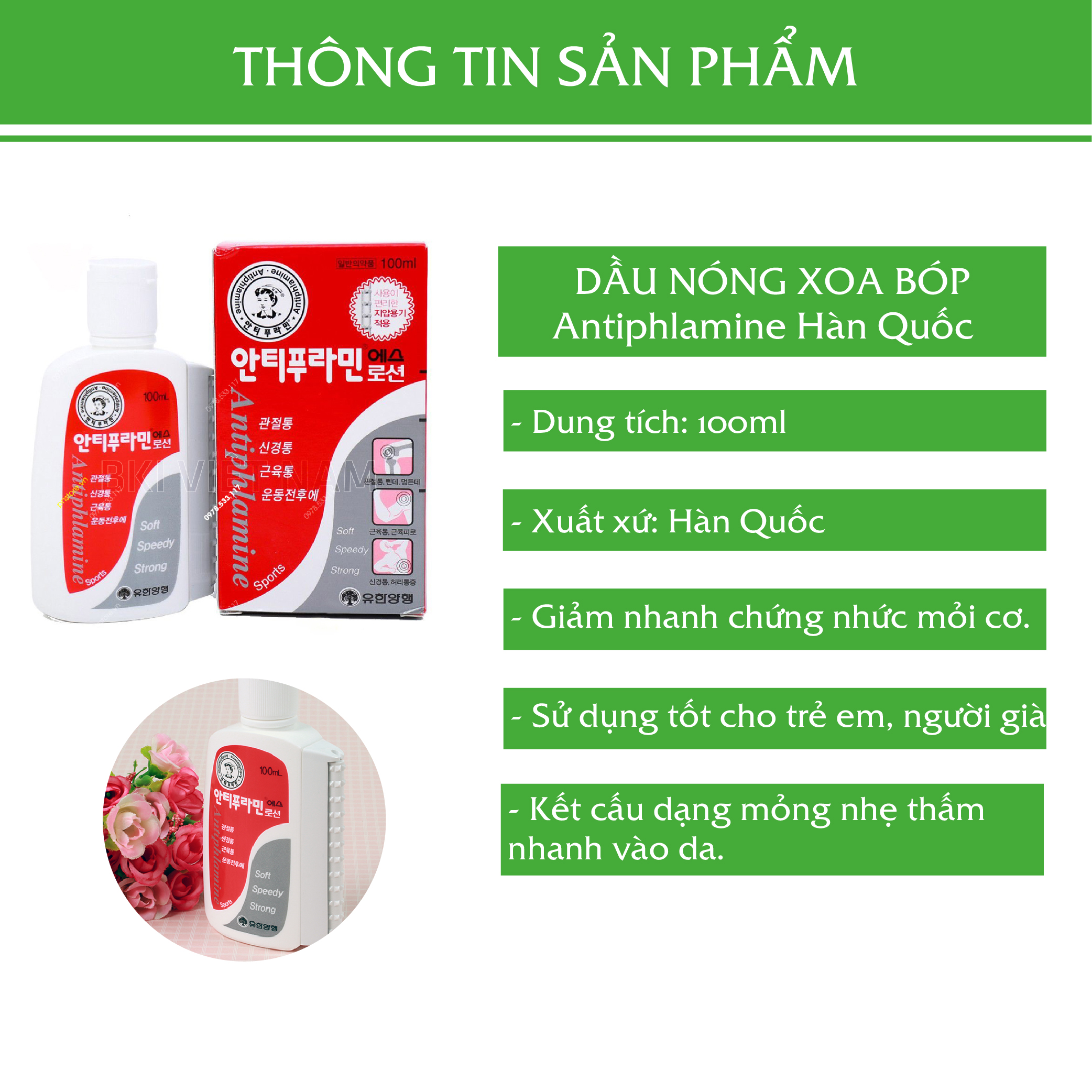 Dầu nóng xoa bóp Hàn Quốc