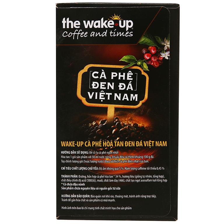 Cà phê đen đá Việt Nam Wake Up 240g (15 gói x 16g)