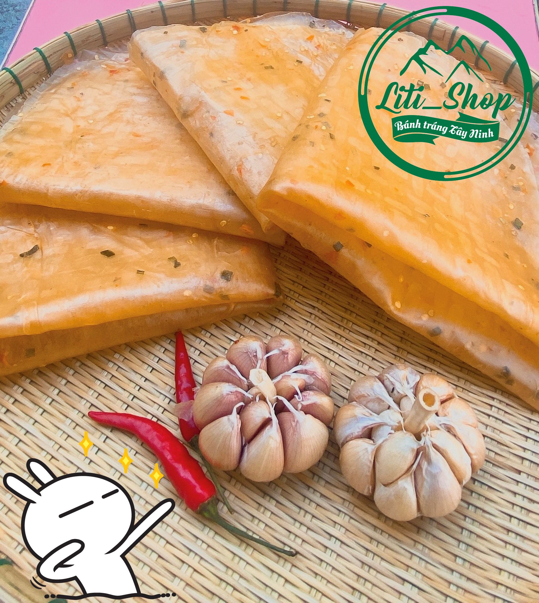 Bánh tráng Dẻo Cay - Ớt Tây ninh 500Gr