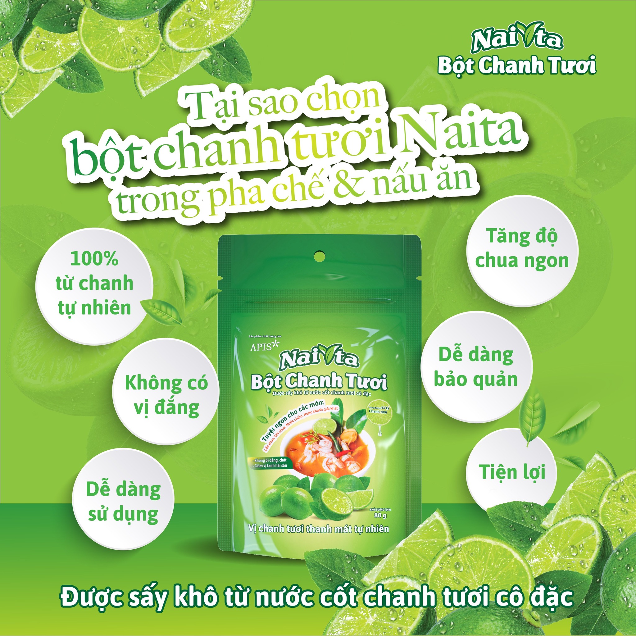 1 Túi Bột Chanh Tươi Hiệu Ciel 80g