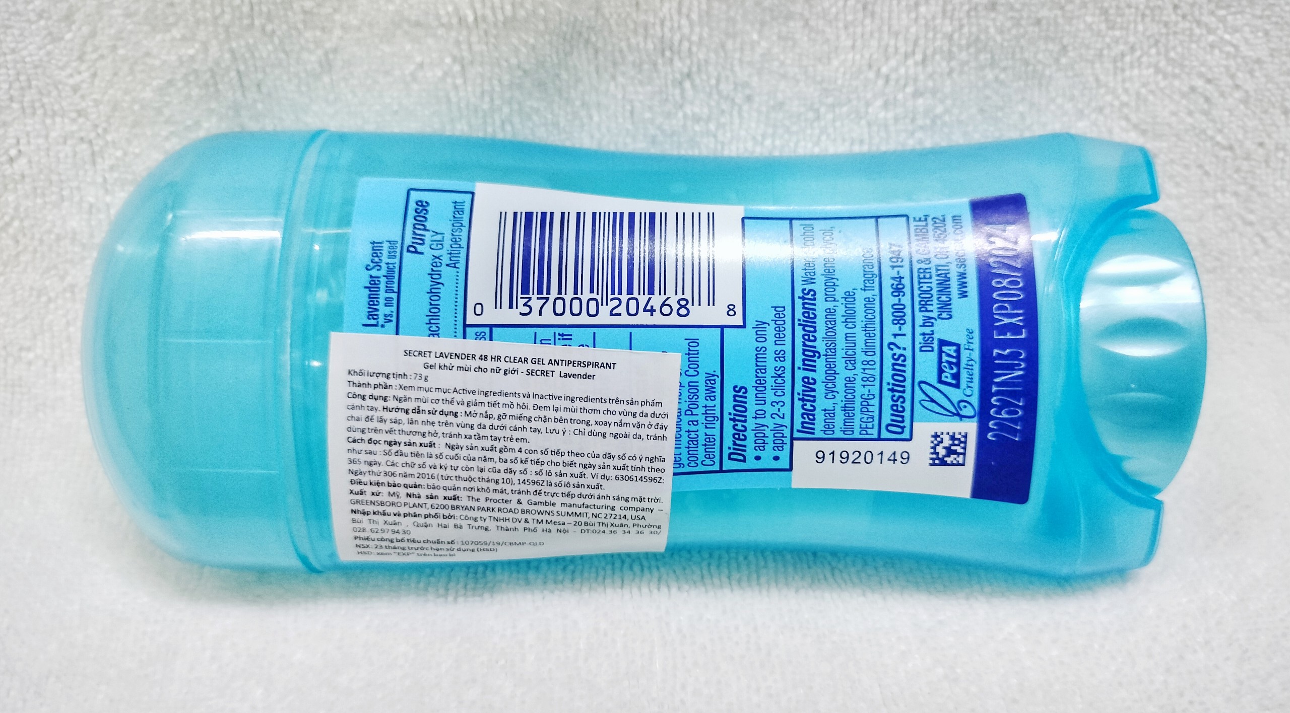 Chai gel khử mùi SECRECT NỮ HOA OẢI HƯƠNG