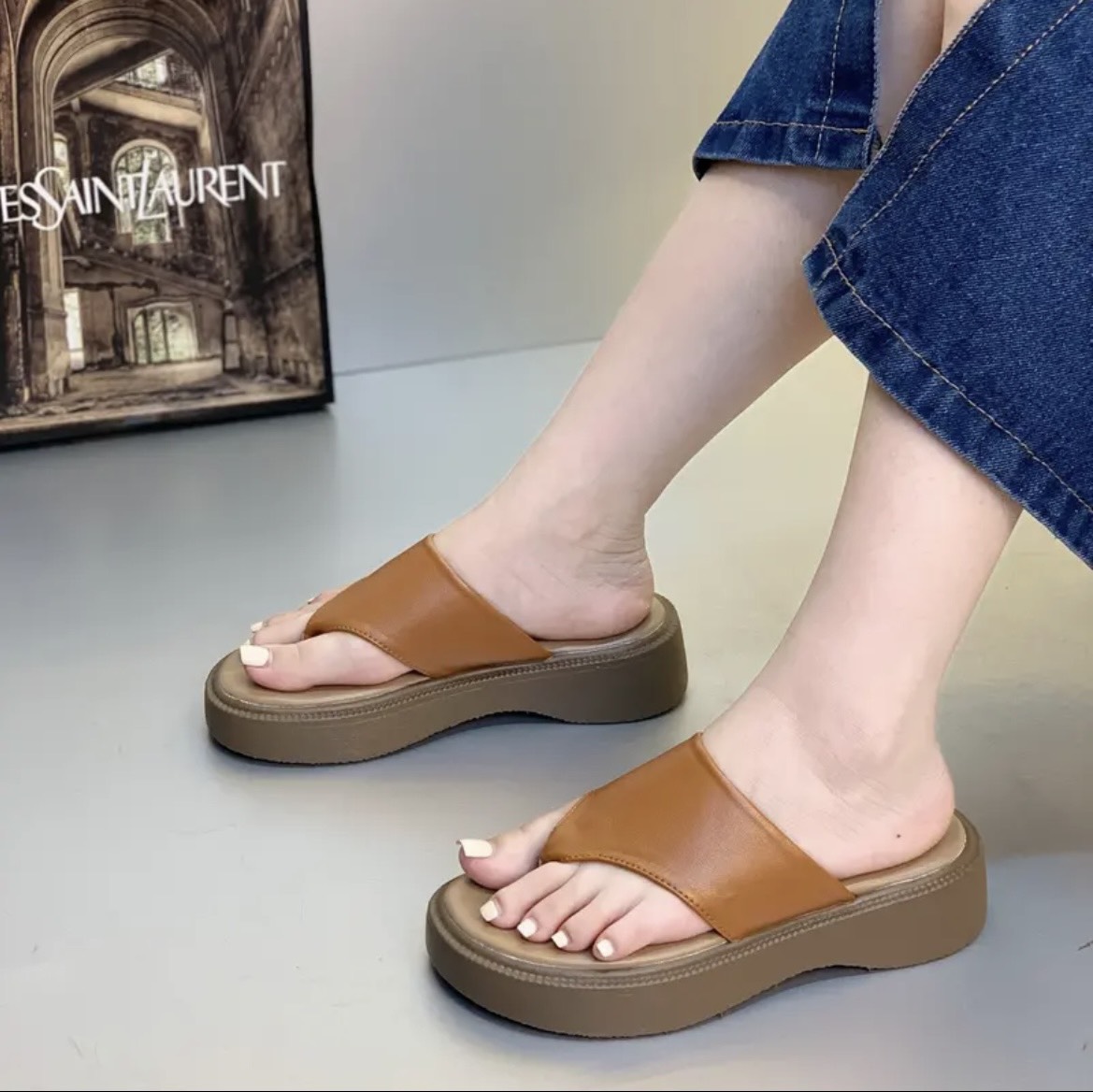 dép sỏ ngón nâng đế tăng chiều cao 3cm [tông 3cm]