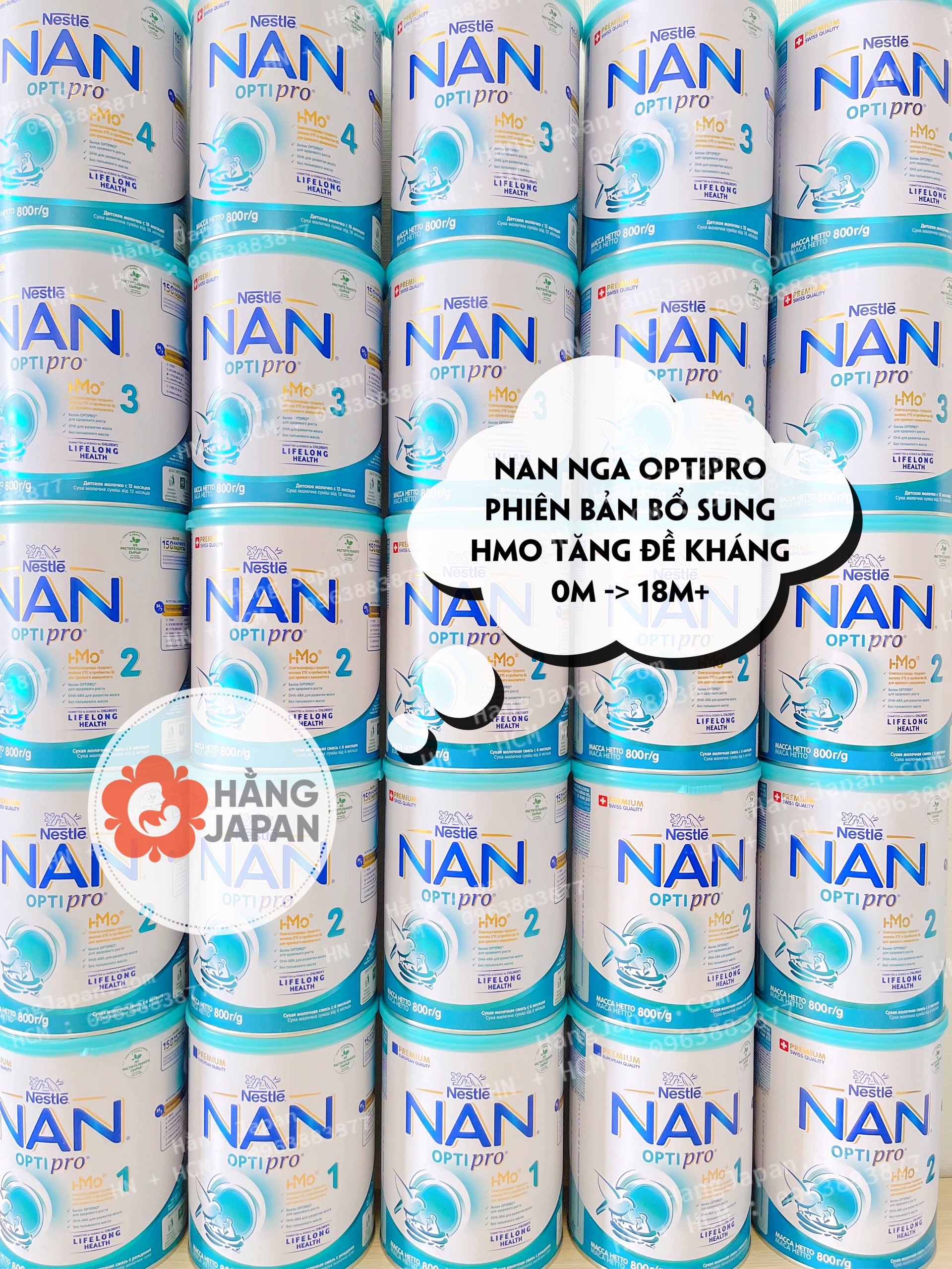 Sữa nan optipro hmo cho bé số 1,2,3,4 - 800g - hàng nga