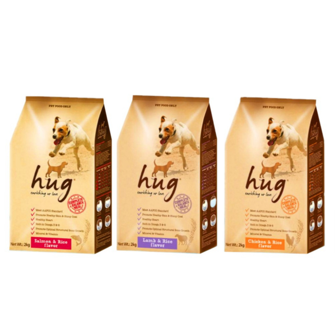 Hạt cho chó Hug, Hạt Hug cho chó mọi lứa tuổi - Túi 2kg