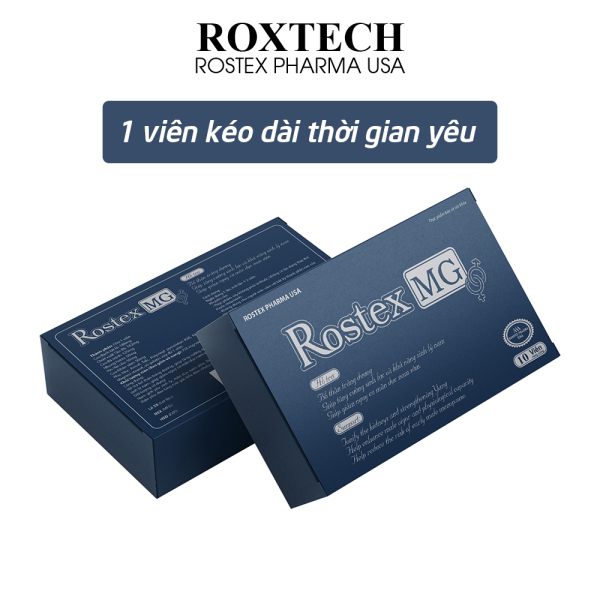 Tăng cường sinh lý nam 1h thảo dược Rostex MG bổ thận, tăng sinh lực, kéo dài thời gian, chống xuất tinh sớm - Hộp 10 viên nhập khẩu