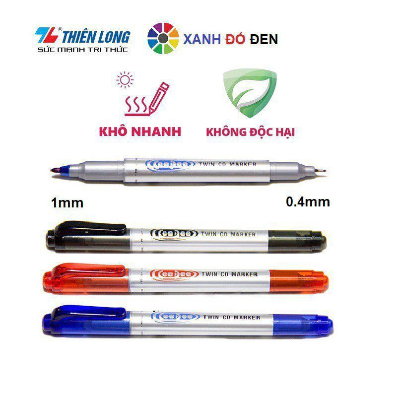 Bút lông dầu hai đầu ceedee tl pm-04