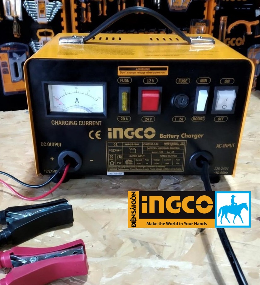 Máy sạc bình điện ắc qui 12V 24V INGCO TOTAL ING-CB1601