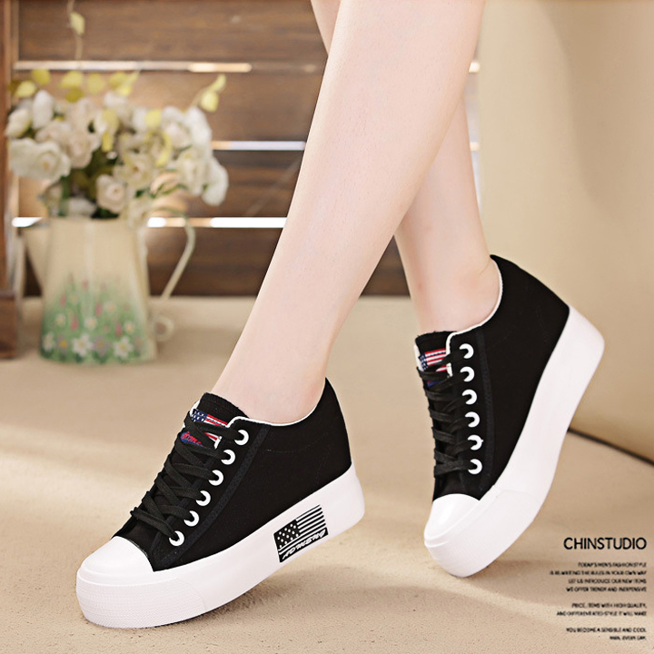 Giày Bata Vải canvas tăng chiều cao 7cm PS290-1345